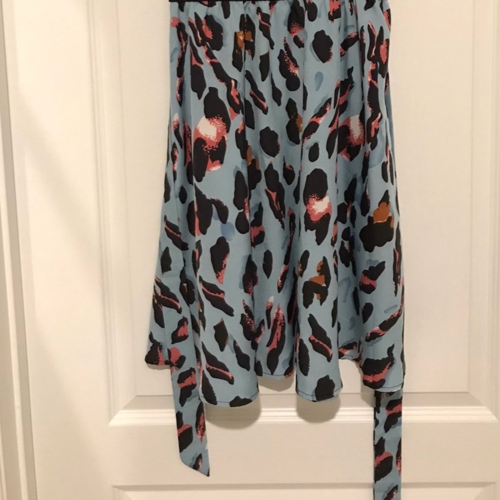 Stylish Blue and Black Patterned Dress